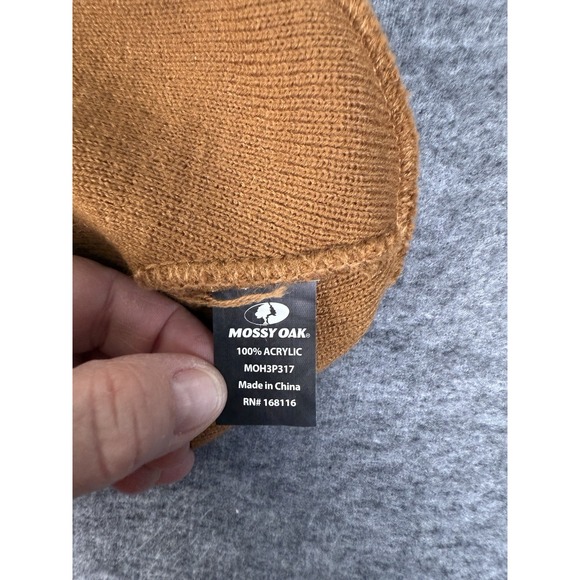 Mossy Oak Ribbed Knit Hat Wheat Brown Outdoors Hunting Winter - Picture 6 of 6